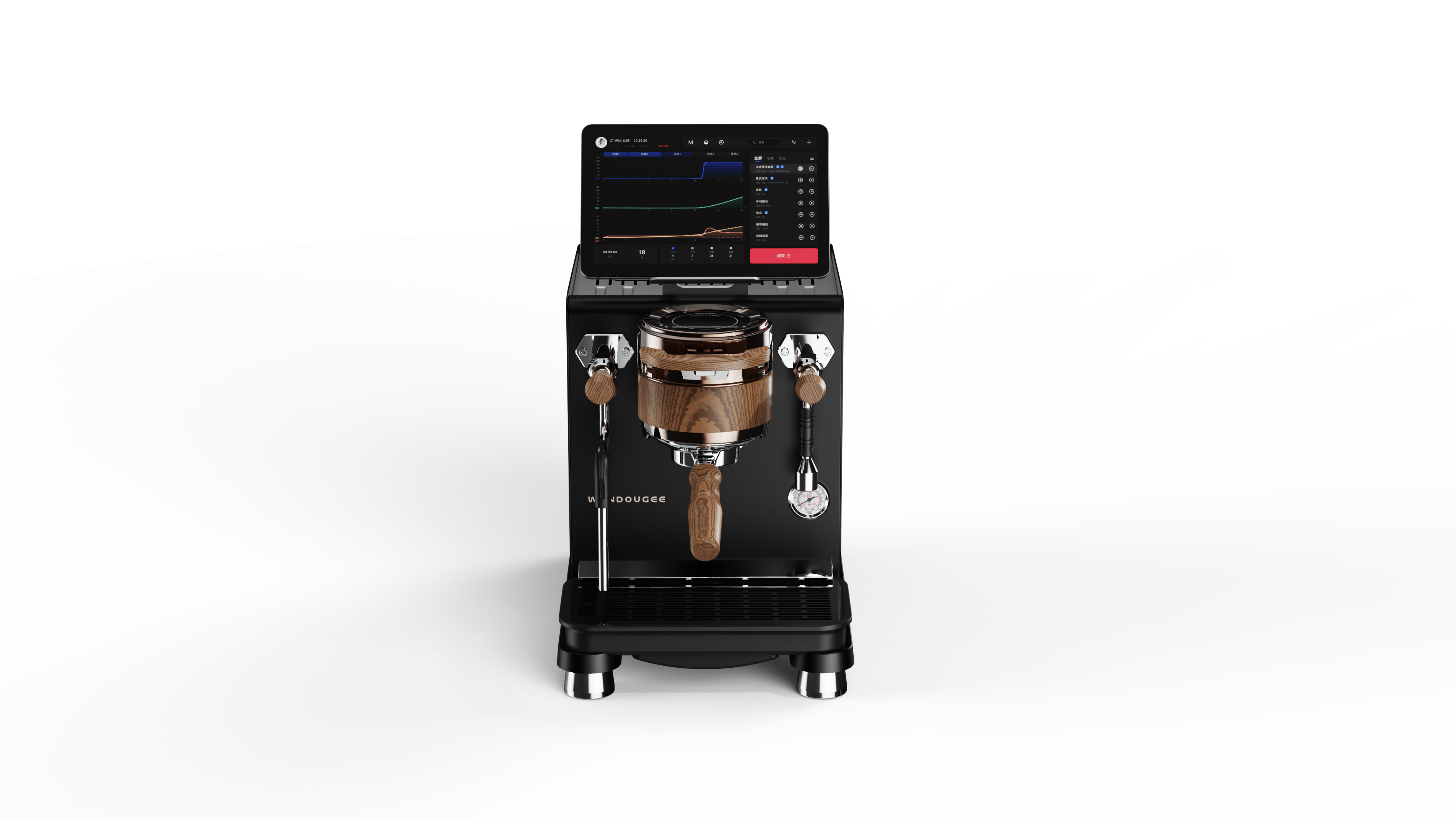 Wendougee DATA S Precision Dual Boiler Espresso Machine with Gear Pump and E-bar Connectivity